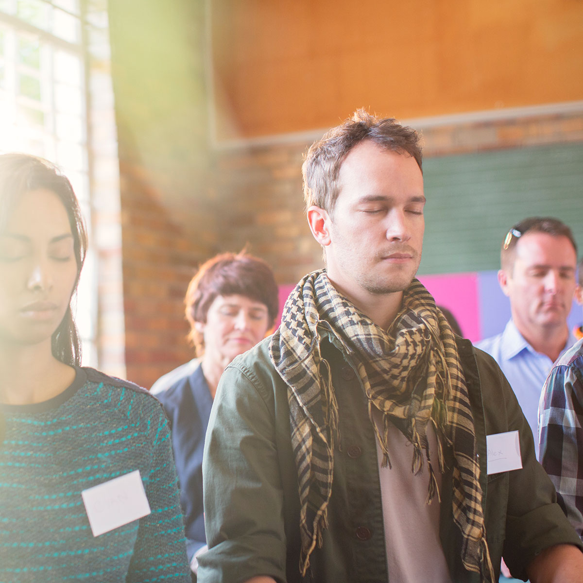 Corporate Mindfulness Challenge - Business People Sitting in Meditation